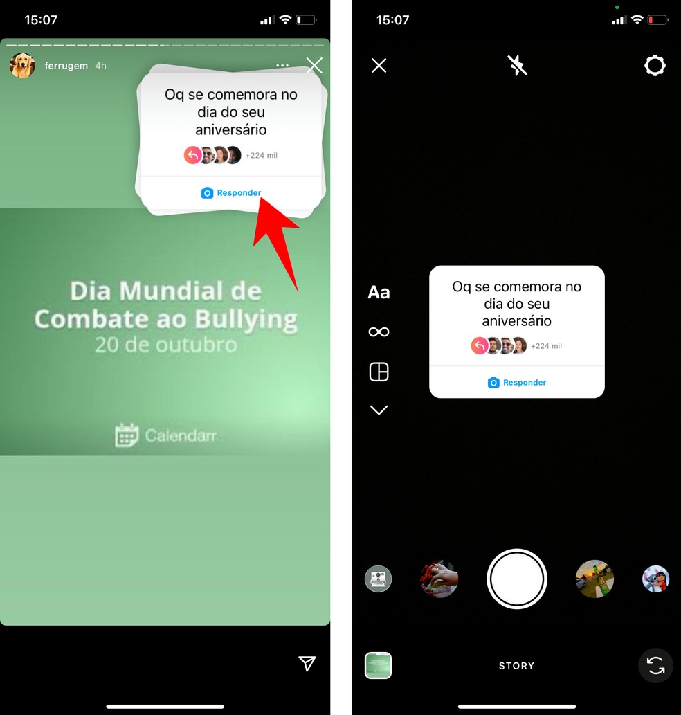Corrente "O que se comemora no dia do seu aniversário" está fazendo sucesso nos Stories do Instagram — Foto: Reprodução/Rodrigo Fernandes