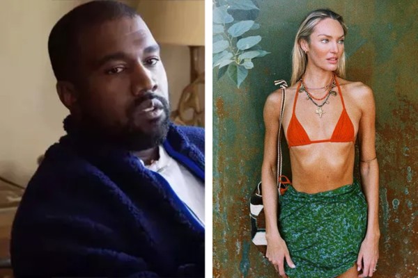 Kanye West e Candice Swanepoel  (Foto: Reprodução/Instagram)