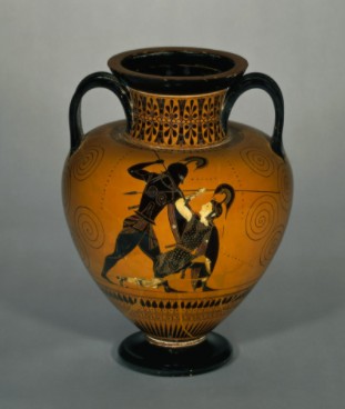 Ânfora grega (540-530 a.C.) atribuída ao ceramista Exéquias (Foto: Reprodução/British Museum)