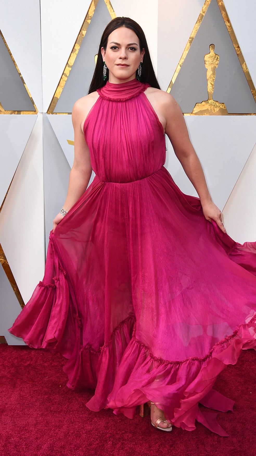 Daniela Vega, protagonista do filme chileno 'Uma mulher fantástica' indicado ao prêmio de Melhor Filme Estrangeiro, chega ao Oscar 2018 (Foto: Jordan Strauss/Invision/AP)