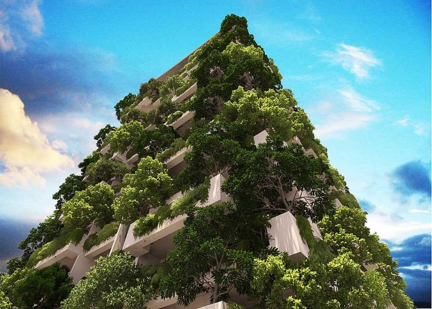 Varandas terão árvores que cobrem toda a fachada (Foto: Divulgação)