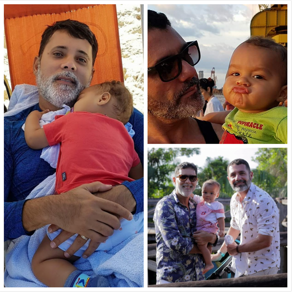 Casal já pensa em adotar mais uma criança (Foto: Fotos e Arte: Arquivo Pessoal, Luiz Fernandes e G1 Pará)