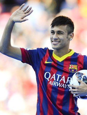 Neymar apresentação Barcelona (Foto: Getty Images)