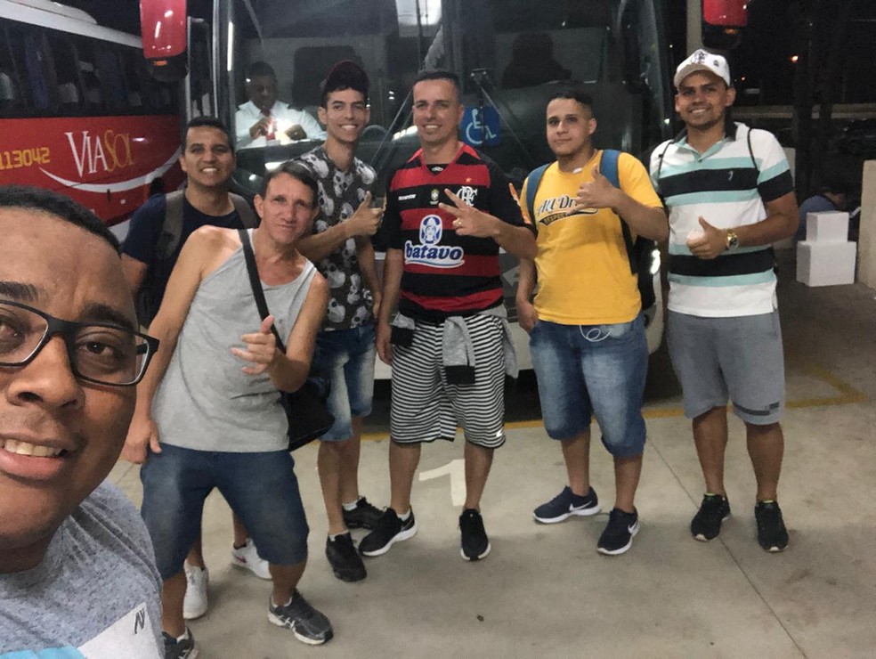Diego registrou momento antes do embarque do grupo ao Rio, na noite de terça — Foto: Arquivo pessoal