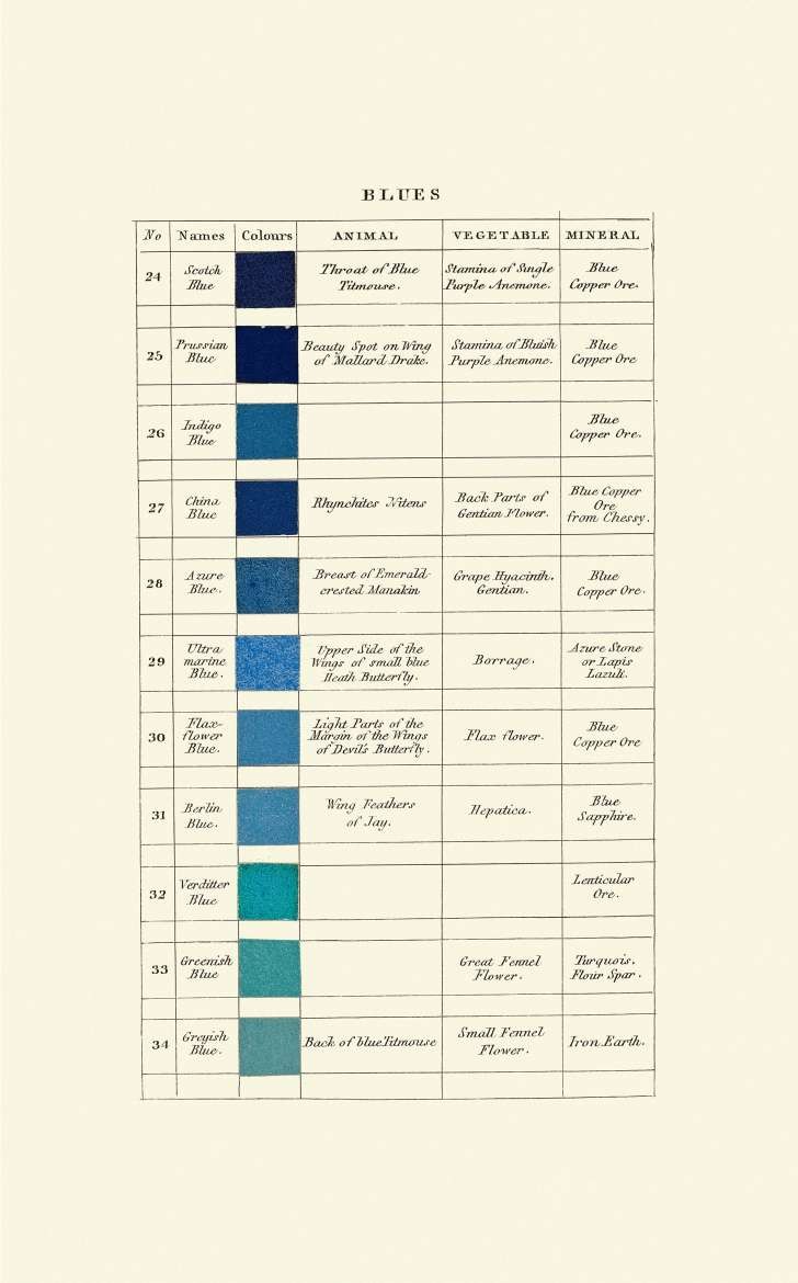 Uma página do livro "Nomenclatura das Cores de Werner" (Foto: SMITHSONIAN BOOKS) Uma página do livro "Nomenclatura das Cores de Werner" (Foto: SMITHSONIAN BOOKS)