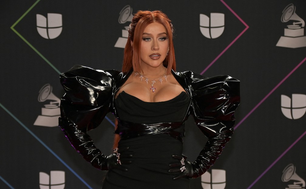 Christina Aguilera no Grammy Latino 2021 — Foto: Bridget Bennett/AFP
