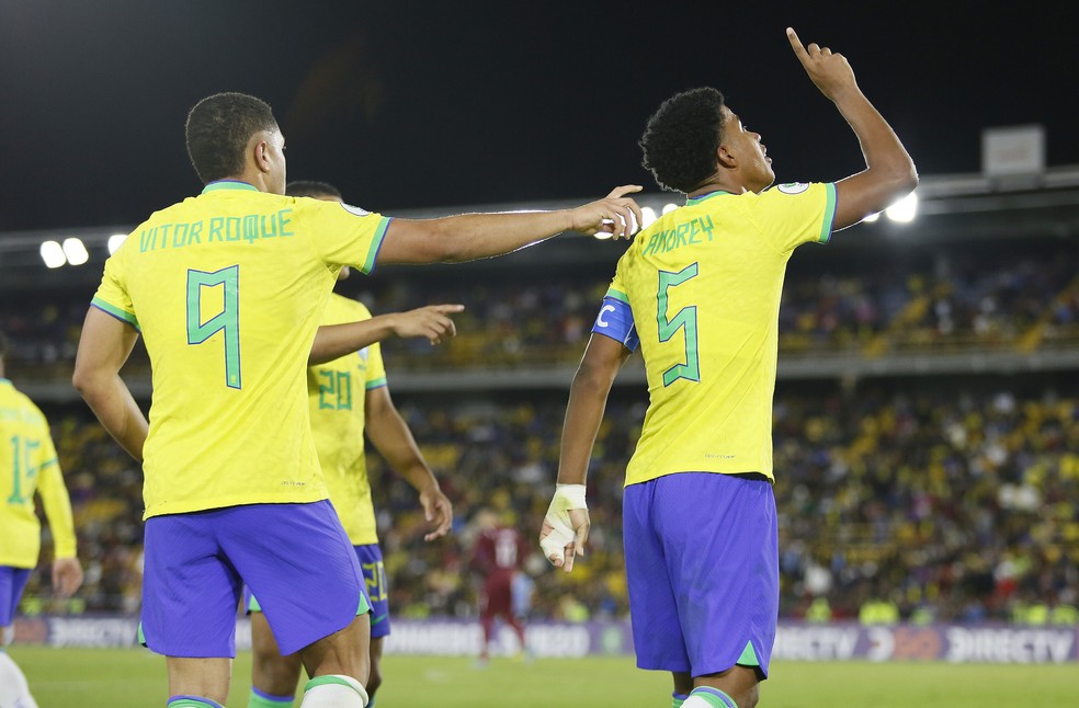 Vitor Roque e Andrey foram os artilheiros do Sul-Americano Sub-20, com seis gols cada — Foto: Rafael Ribeiro / CBF
