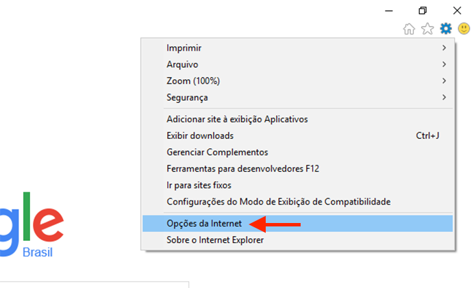 Acessando as opções para internet do Internet Explorer (Foto: Reprodução/Marvin Costa)