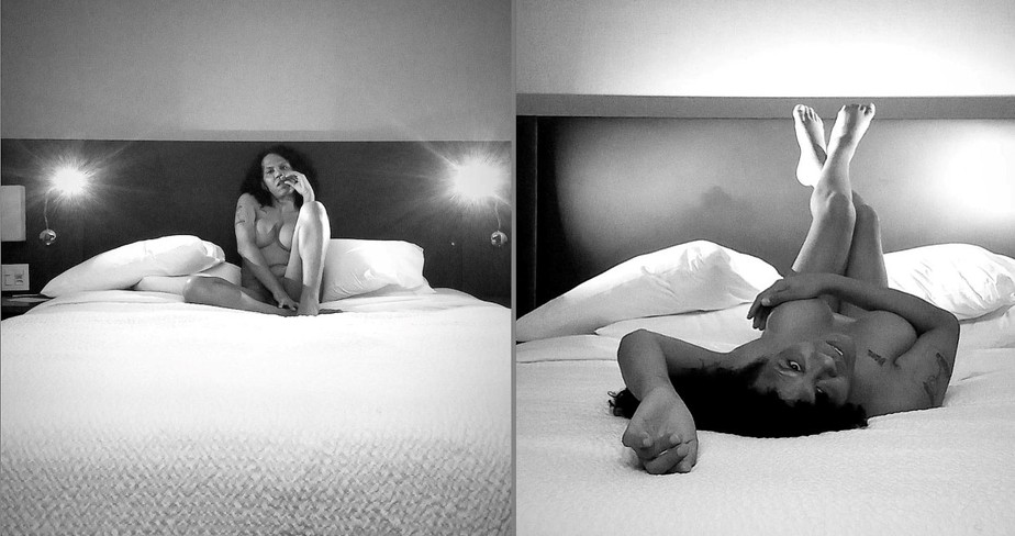 Valéria Barcellos, atriz de Terra e Paixão, posa nua em quarto de Hotel