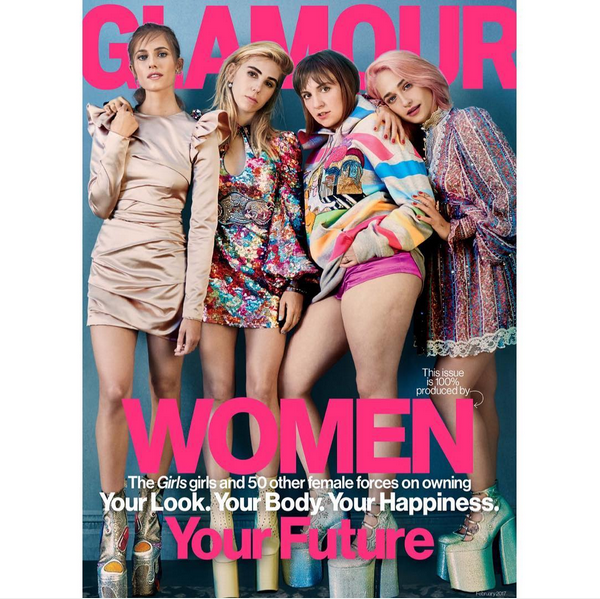 A capa estrelada por Lena Dunham e suas colegas de 'Girls' (Foto: Instagram)