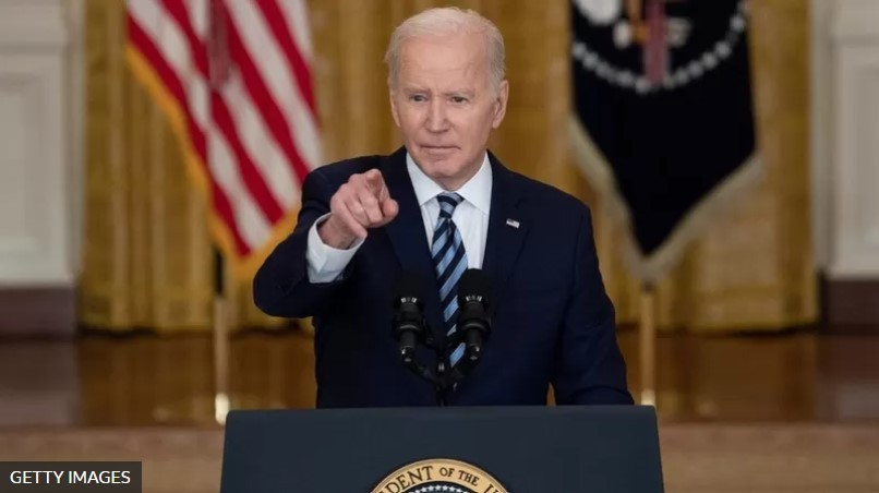 Biden questionou fortemente a invasão russa, mas deixou claro que não enviará tropas americanas para a Ucrânia (Foto: Getty Images)