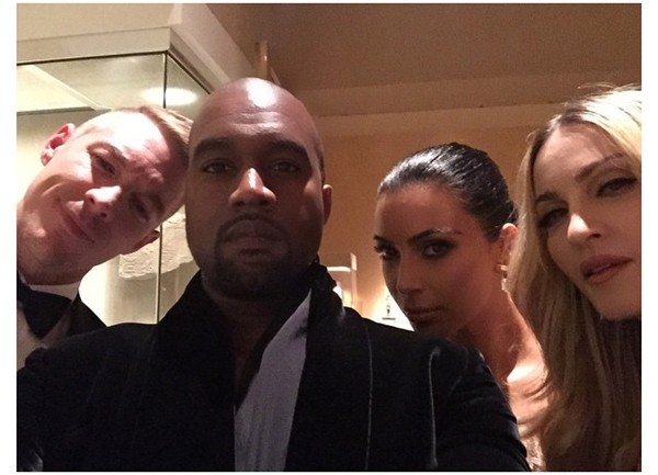 Diplo, Kanye, Kim e Madonna (Foto: Instagram)