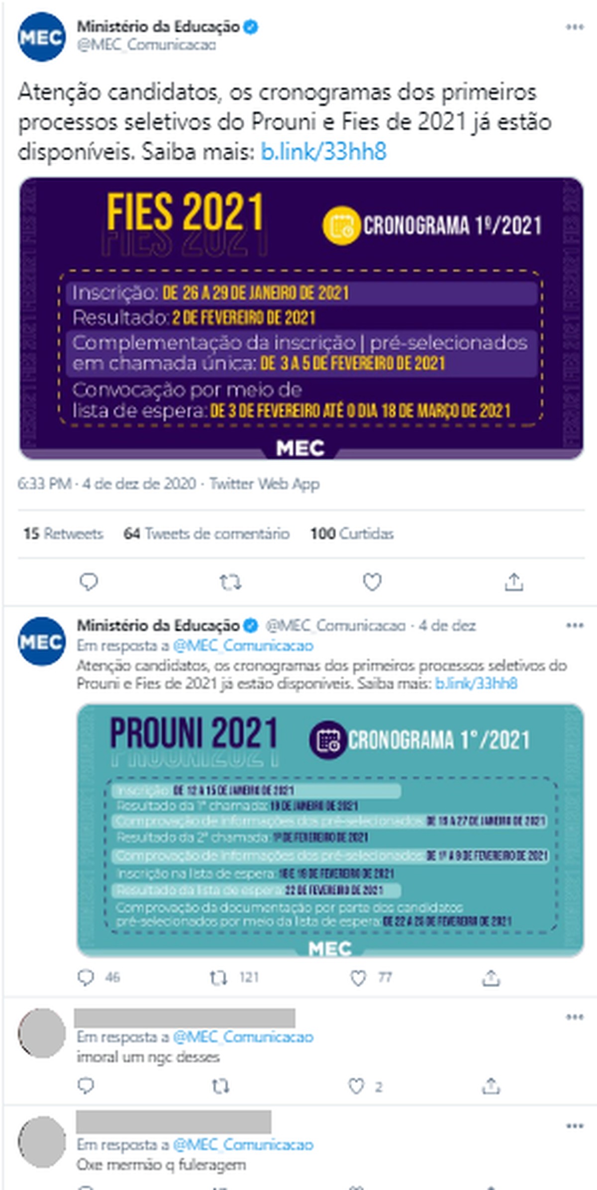 Inscrições para Prouni e Fies em 2021 abrem em janeiro, diz MEC; estudantes criticam cronograma por impedir uso da nota do Enem 2020