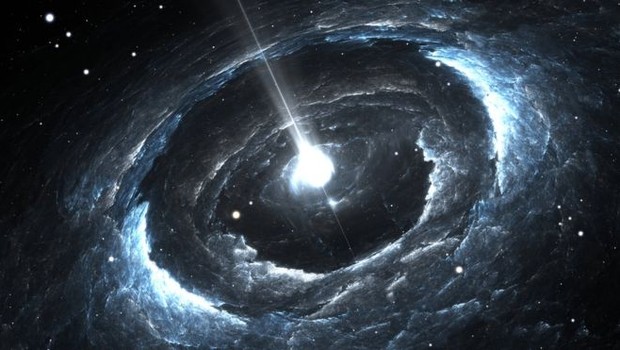 Astrônomos dizem que uma das possíveis fontes dos sinais pode ser uma estrela de nêutrons com forte campo magnético e em alta rotação (Foto: Getty Images via BBC News Brasil)