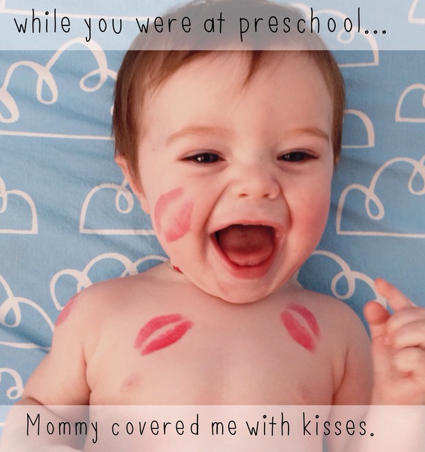 Enquanto você estava na escola, a mamãe me encheu de beijos (Foto: Heather Spohr)