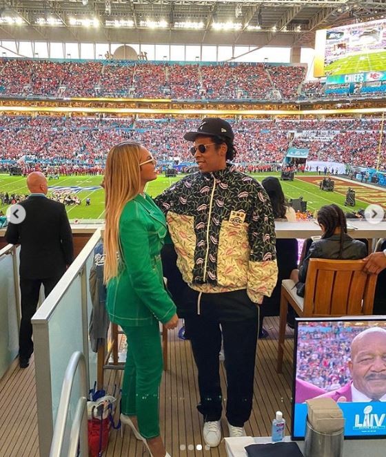 Beyoncé e Jay-Z durante o Super Bowl 2020 (Foto: Instagram (@beyonce))