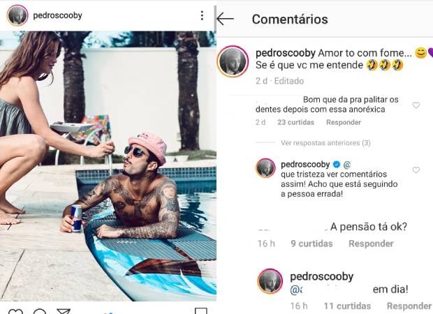Pedro Scooby responde comentários (Foto: Reprodução/Instagram)