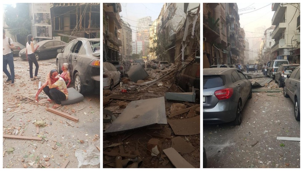 Empres&aacute;rio liban&ecirc;s fotografou ruas de Beirute no momento da explos&atilde;o de um dep&oacute;sito na zona portu&aacute;ria de Beirute &mdash; Foto: Arquivo pessoal