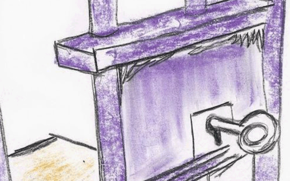 Desenho 'The Cell Door, Robben Island' retrata a porta da cela onde o Nobel da Paz passou 18 anos detido â Foto: ReproduÃ§Ã£o / bonhams