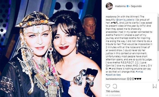 Texto de Madonna (Foto: Reprodução/Instagram)