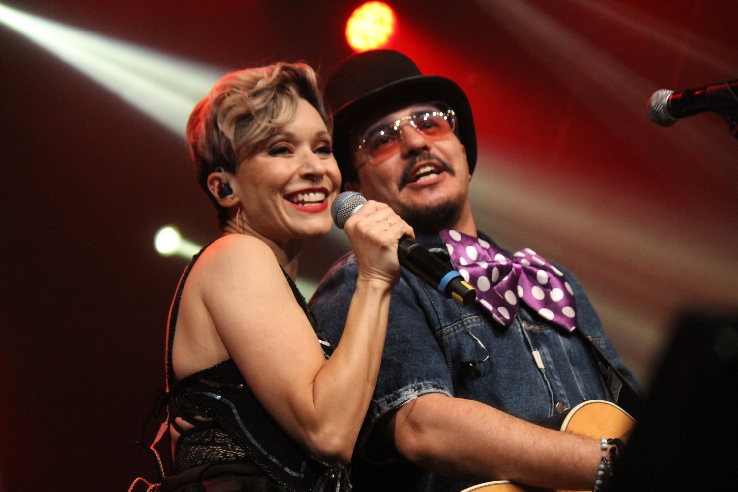 Patrícia Marx e Luciano Nassyn no Show Trem da Alegria Celebration  (Foto: Renato CIpriano/Divulgação)