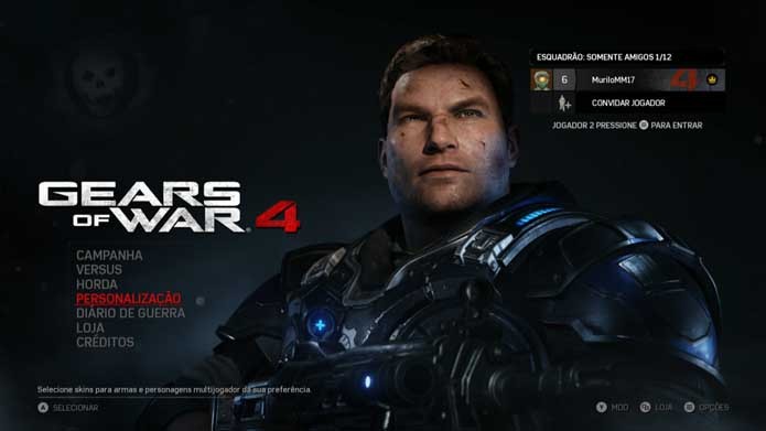 Gears of War 4: como desbloquear itens e personalizar seus personagens (Foto: Reprodução/Murilo Molina)