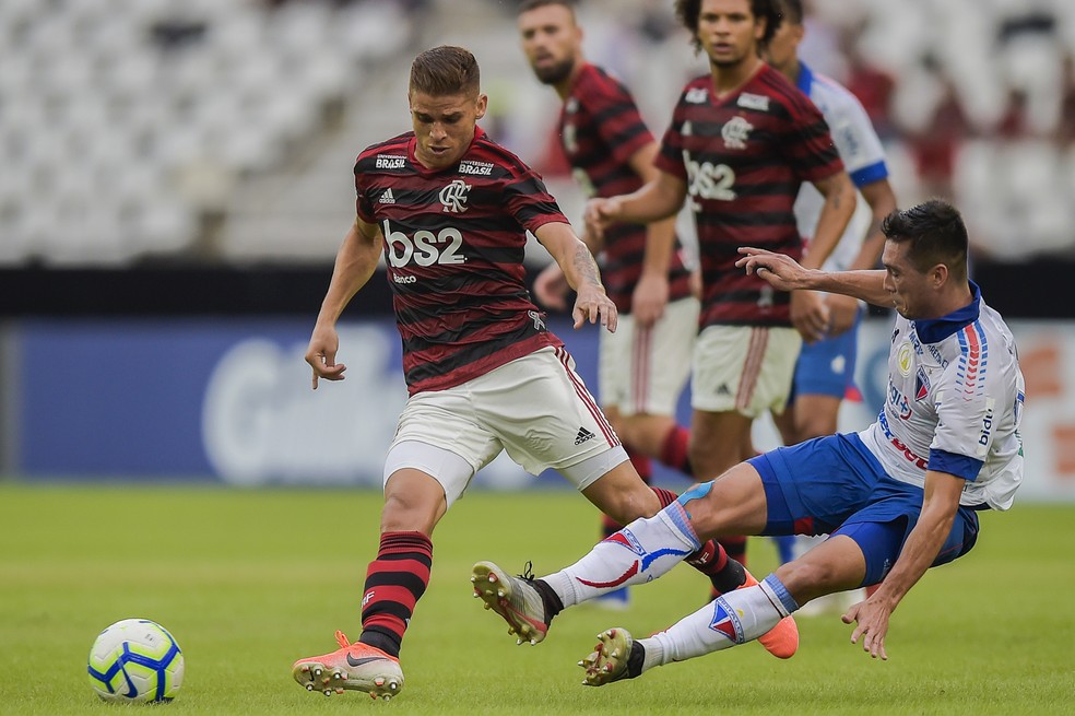 Cuéllar em ação contra o Fortaleza, último jogo antes de se apresentar para a Copa América. Futuro do jogador deixa a torcida apreensiva  — Foto: Alexandre Loureiro/BP Filmes