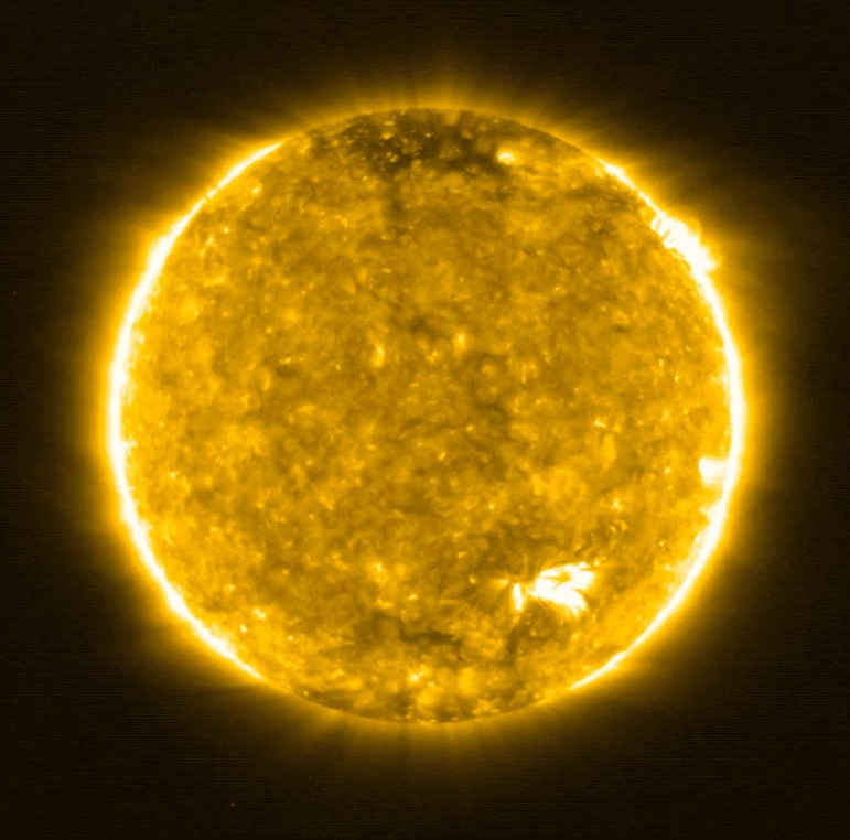 Fotografia do Sol capturada pela sonda Solar Orbiter em maio de 2020 (Foto: Reprodução/Nasa)
