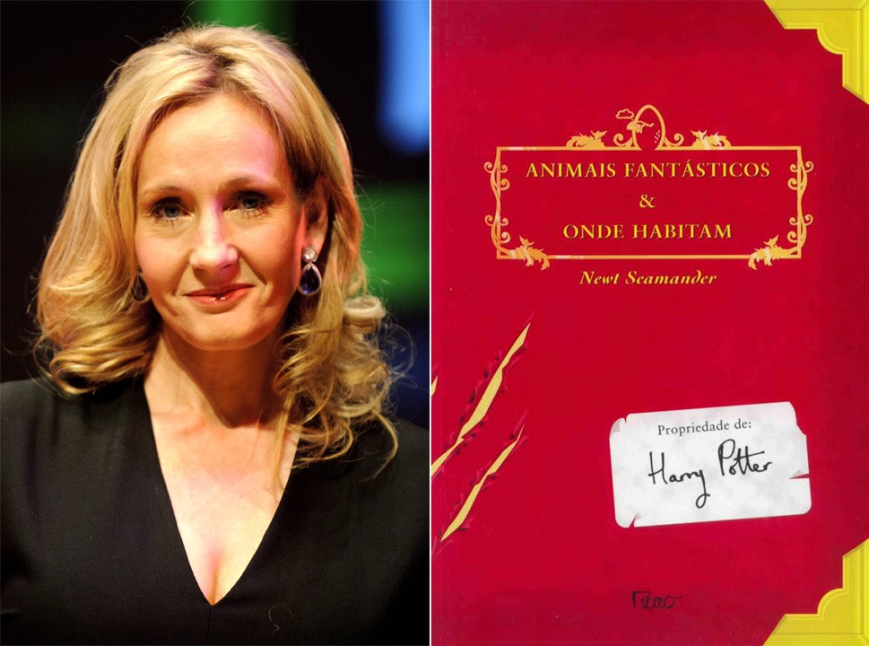 J.K. Rowling e livro 'Animais Fantásticos e Onde Habitam' (Foto: Getty Images e Divulgação)