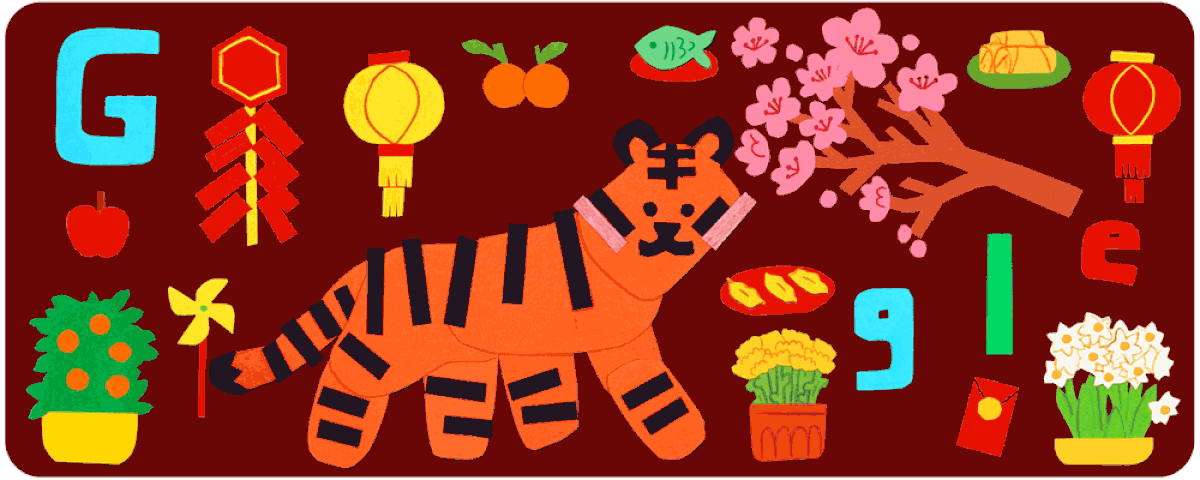 Ano Novo Lunar 2022: Google celebra Ano do Tigre com Doodle especial