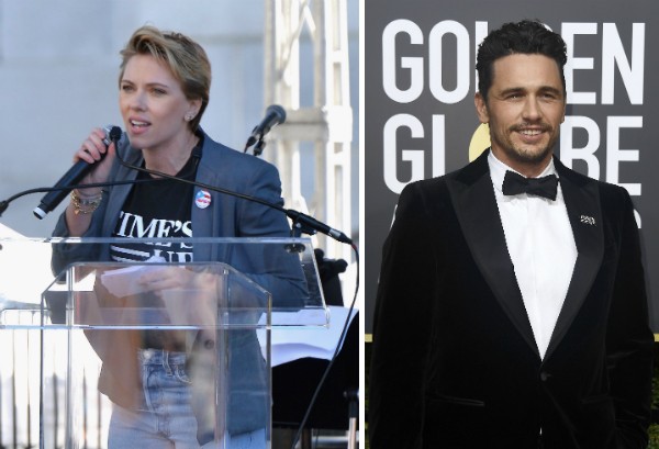 A atriz Scarlett Johansson durante o discurso no qual criticou a postura do ator James Franco (Foto: Getty Images)