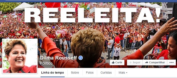 Dilma comemora a reeleição em sua página oficial do Facebook (Foto: Reprodução/ Facebook)