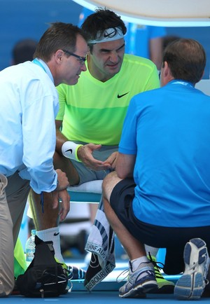Roger Federer bolha Aberto da Austrália médicos (Foto: Getty Images)