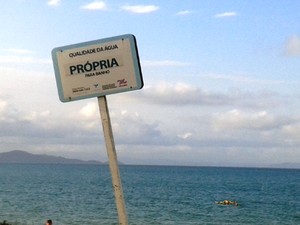 Local próprio para banho na praia de Jurerê, em Florianópolis (Foto: Fernanda Burigo/G1)