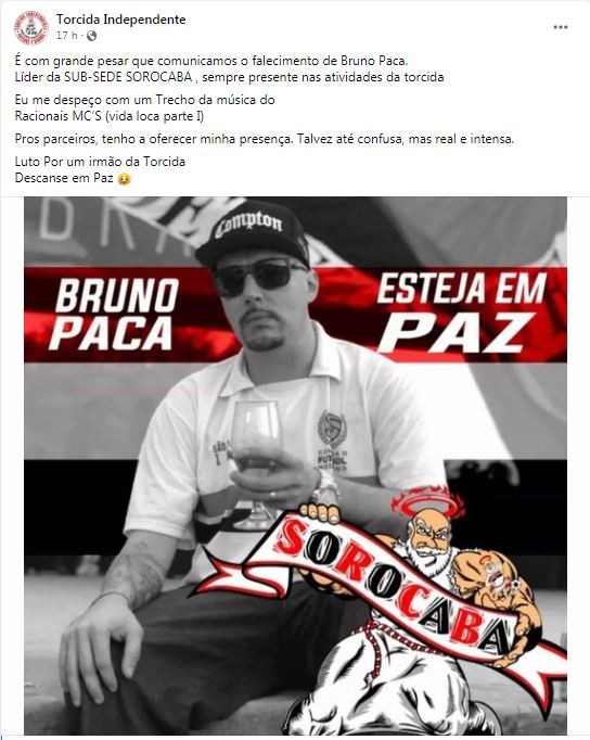Torcida organizada do São Paulo posta homenagem para diretor encontrado morto em Sorocaba