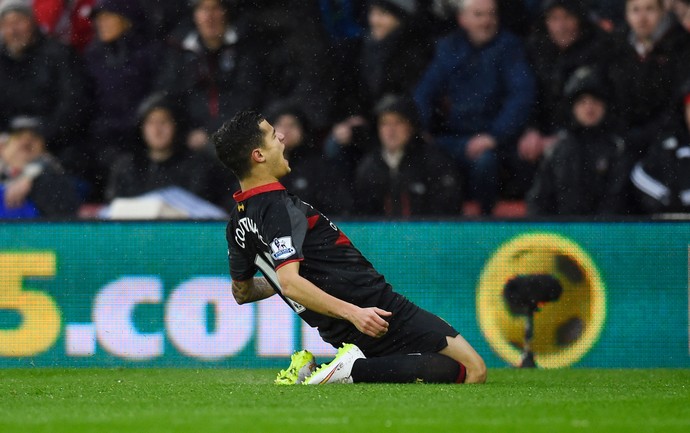 Shouthampton x Liverpool - Coutinho comemora gol (Foto: Reuters)