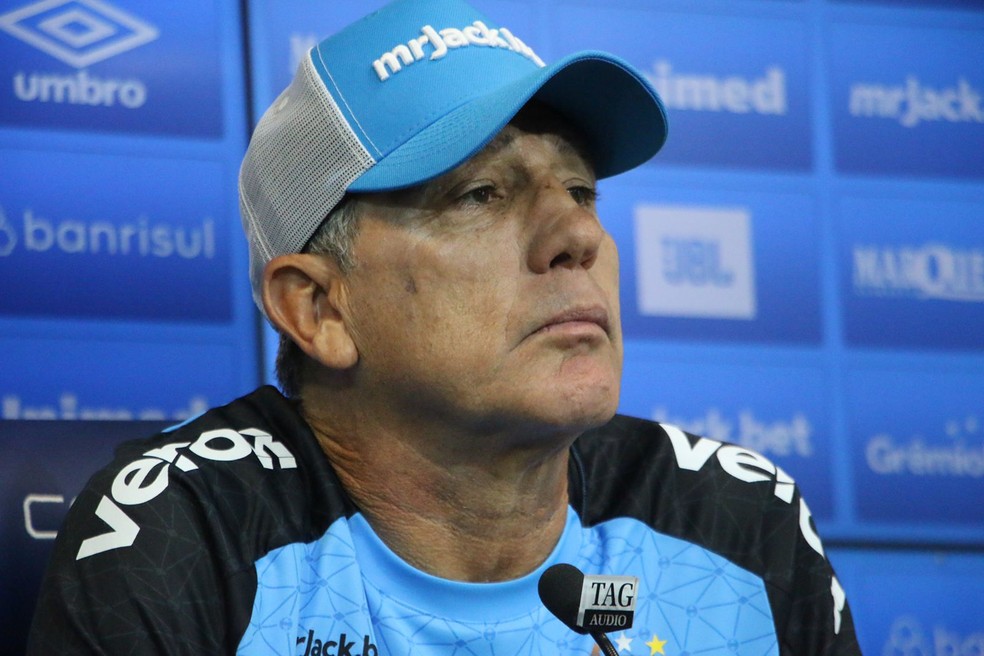 Renato, treinador do Grêmio, em entrevista coletiva do Grêmio — Foto: João Victor Teixeira/ge.globo