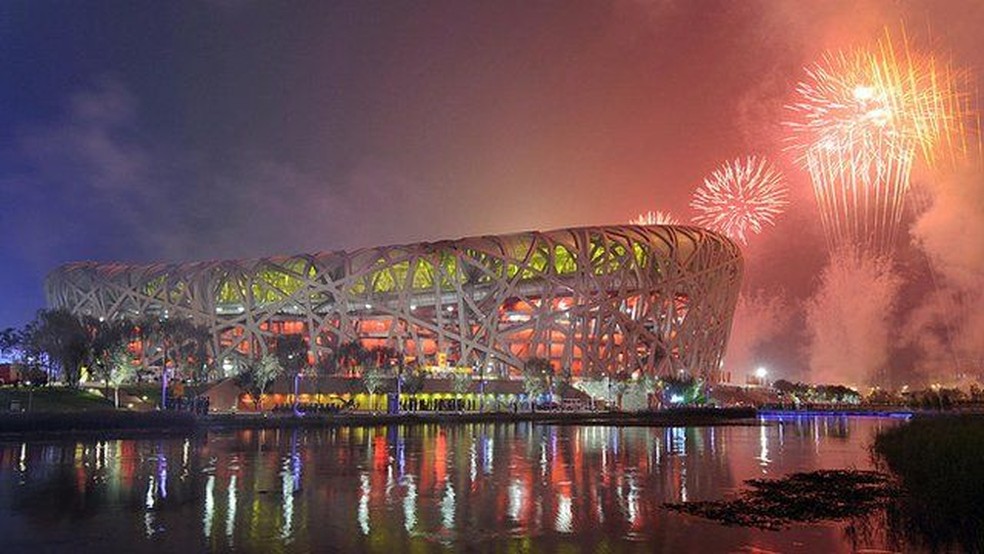 A Olimpíada de 2008 foi um ponto alto da promoção da China para o resto do mundo como nação moderna — Foto: Getty Images/BBC