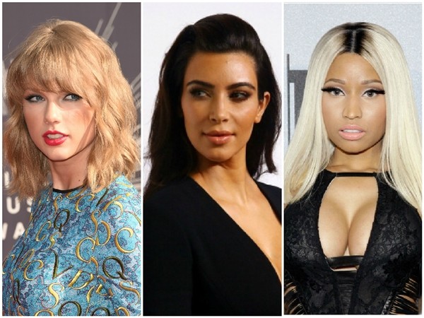 Taylor Swift, Kim Kardashian e Nicki Minaj (Foto: Getty Images)