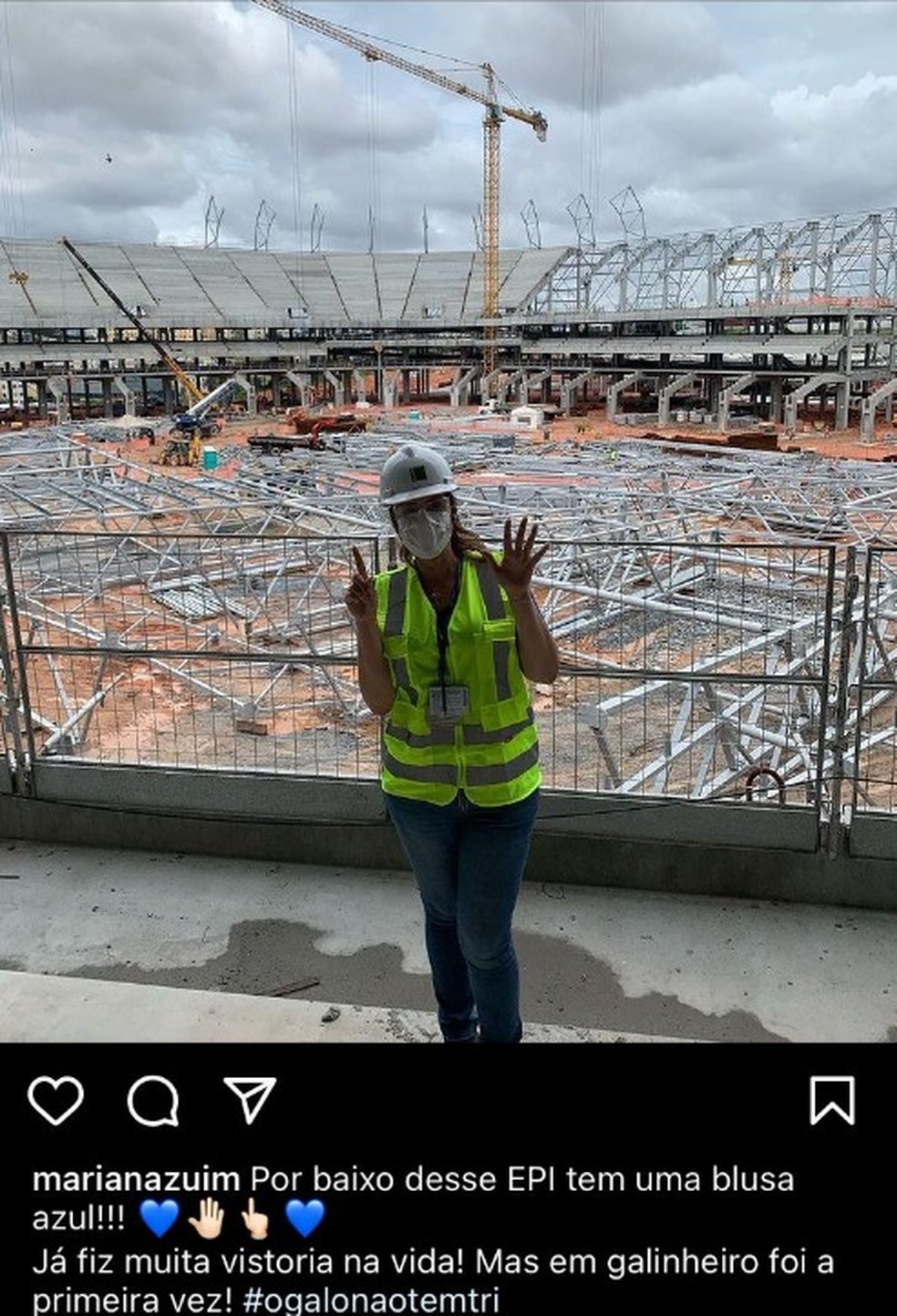 Arquiteta da PBH faz gesto do 6x1 durante vistoria na Arena do Galo, e Atltico-MG cobra punio  Foto: Redes Sociais