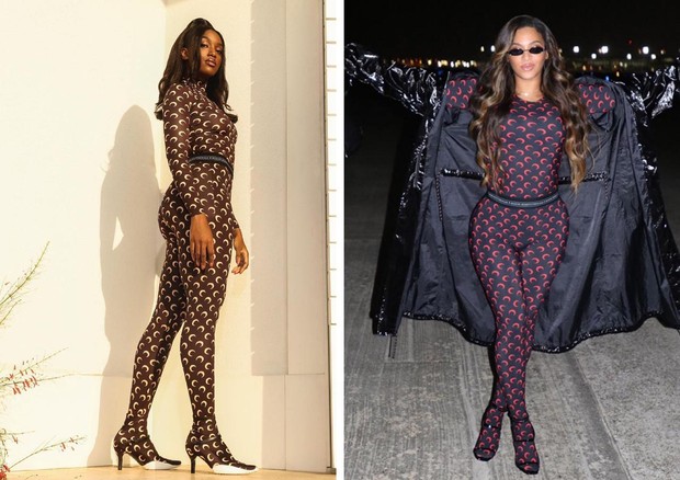 Iza e Beyoncé repetem look fashionista da grife Marine Serre (Foto: Reprodução/Instagram)