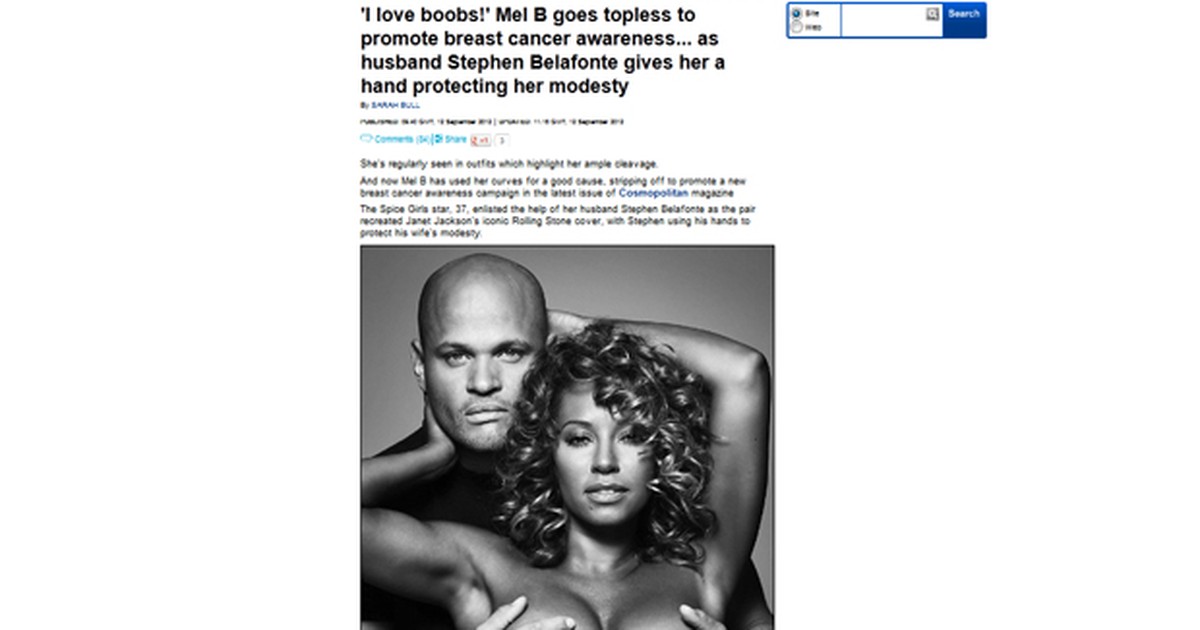 Mel B Goes Topless for Breast Cancer Awareness