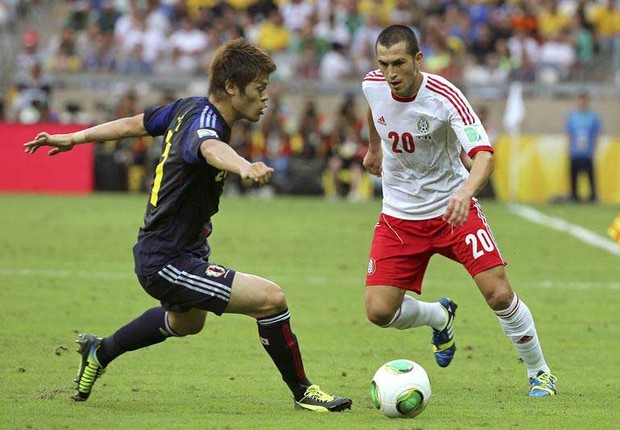 Jogo entre Japão e México: as duas equipes elogiaram a estrutura brasileira para a Copa das Confederações (Foto: Agência EFE)