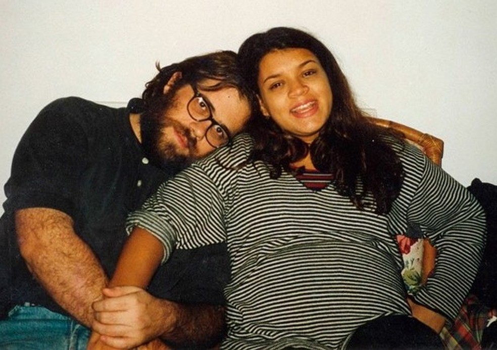 Preta Gil e Otávio Müller quando a cantora esperava o filho do casal — Foto: Reprodução/Instagram 