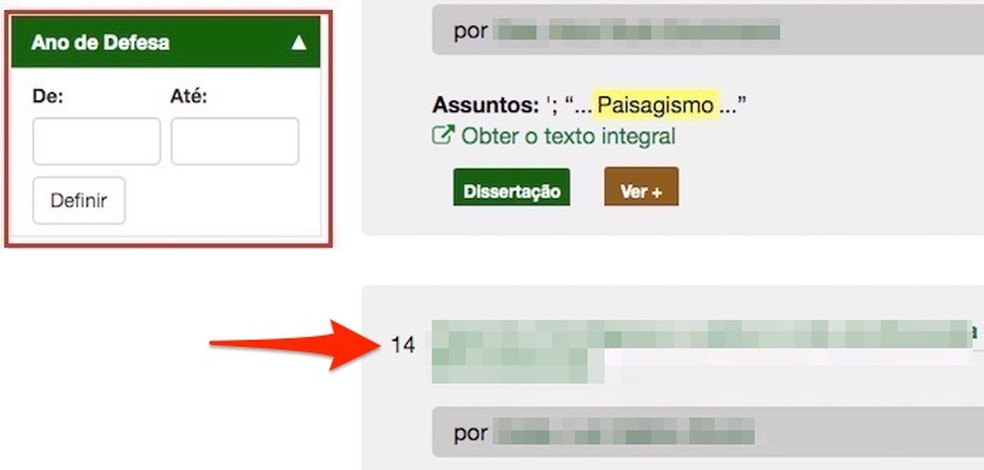 Ação para determinar um período de publicação de teses no site da Biblioteca de Teses e Dissertações — Foto: Reprodução/Marvin Costa