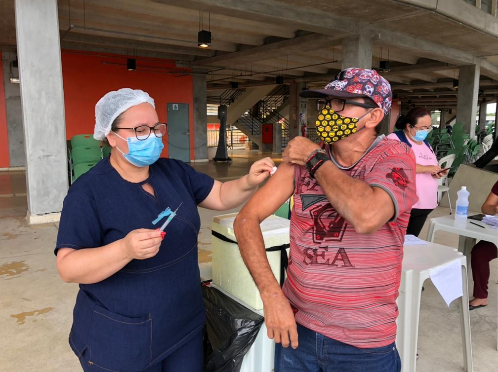 Mutirão vacinou mais de 130 mil pessoas contra a Covid-19 em Manaus — Foto: Matheus Castro/G1 AM