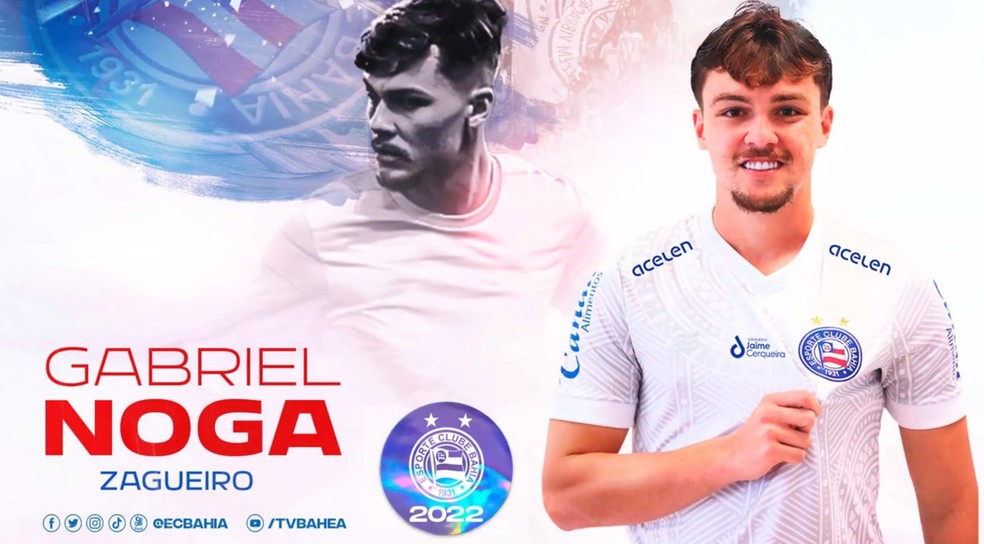 Gabriel Noga é anunciado pelo Bahia — Foto: Divulgação