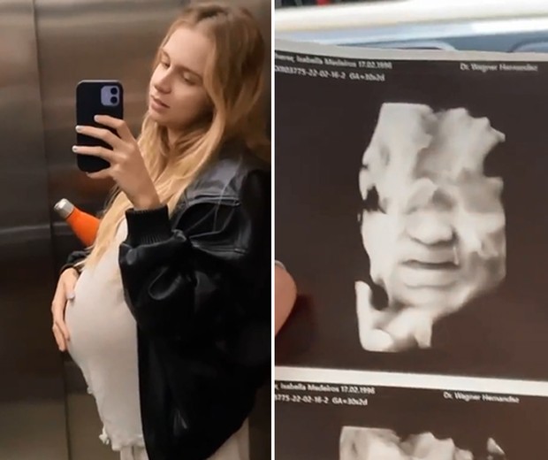 Isa Scherer mostra um dos gêmeos chorando durante ultrassom (Foto: Reprodução/Instagram)