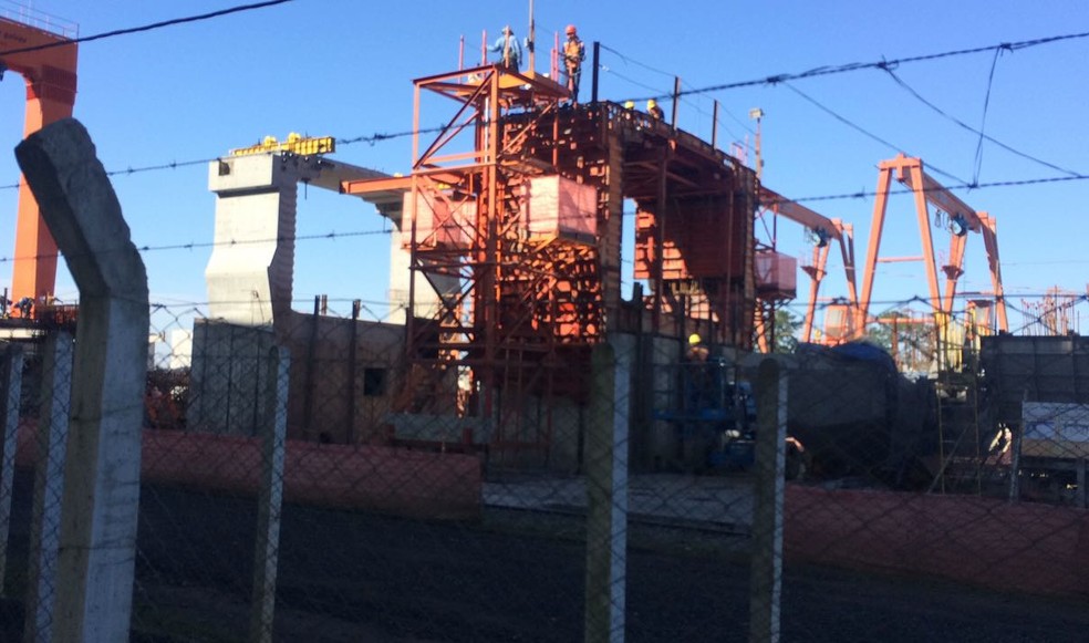 Obras da segunda ponte do Guaíba estão 55% concluídas (Foto: Hygino Vasconcellos/G1)