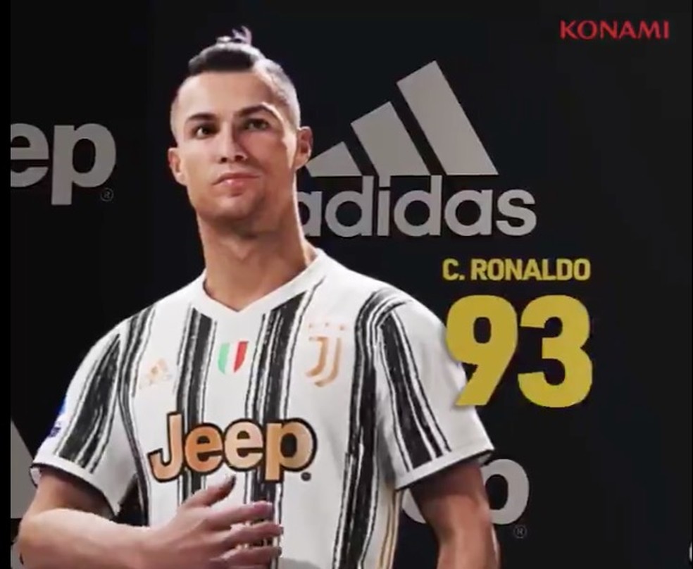 Cristiano Ronaldo terá 93 de overall no PES 2021 — Foto: Reprodução